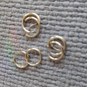 Three pr. circle ear rings